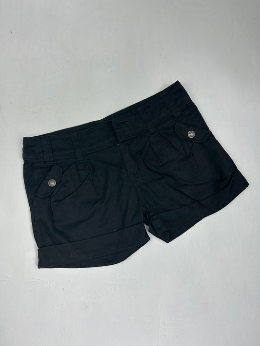 Black office siren low rise mini short (M)