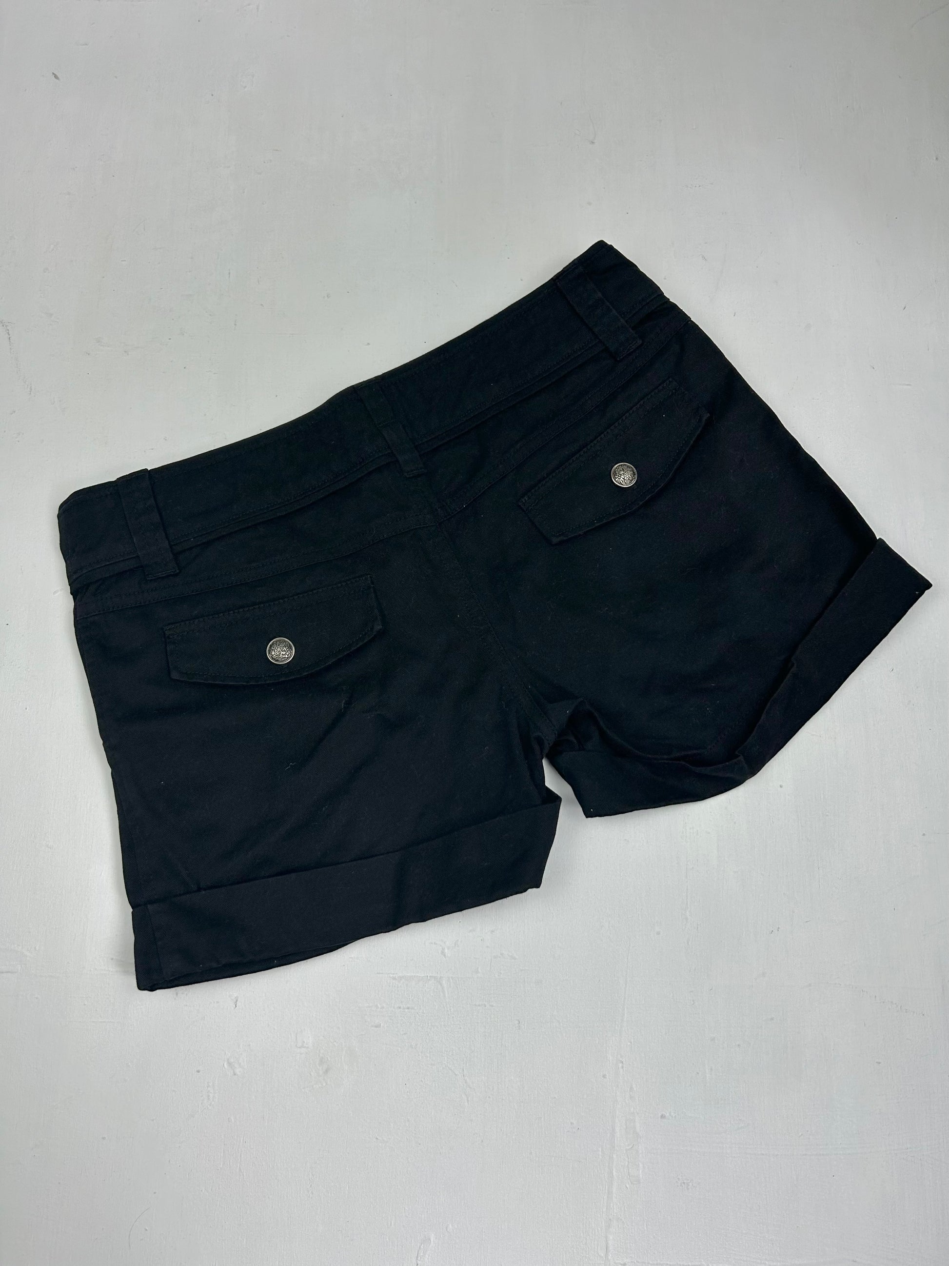 Black office siren low rise mini short (M)