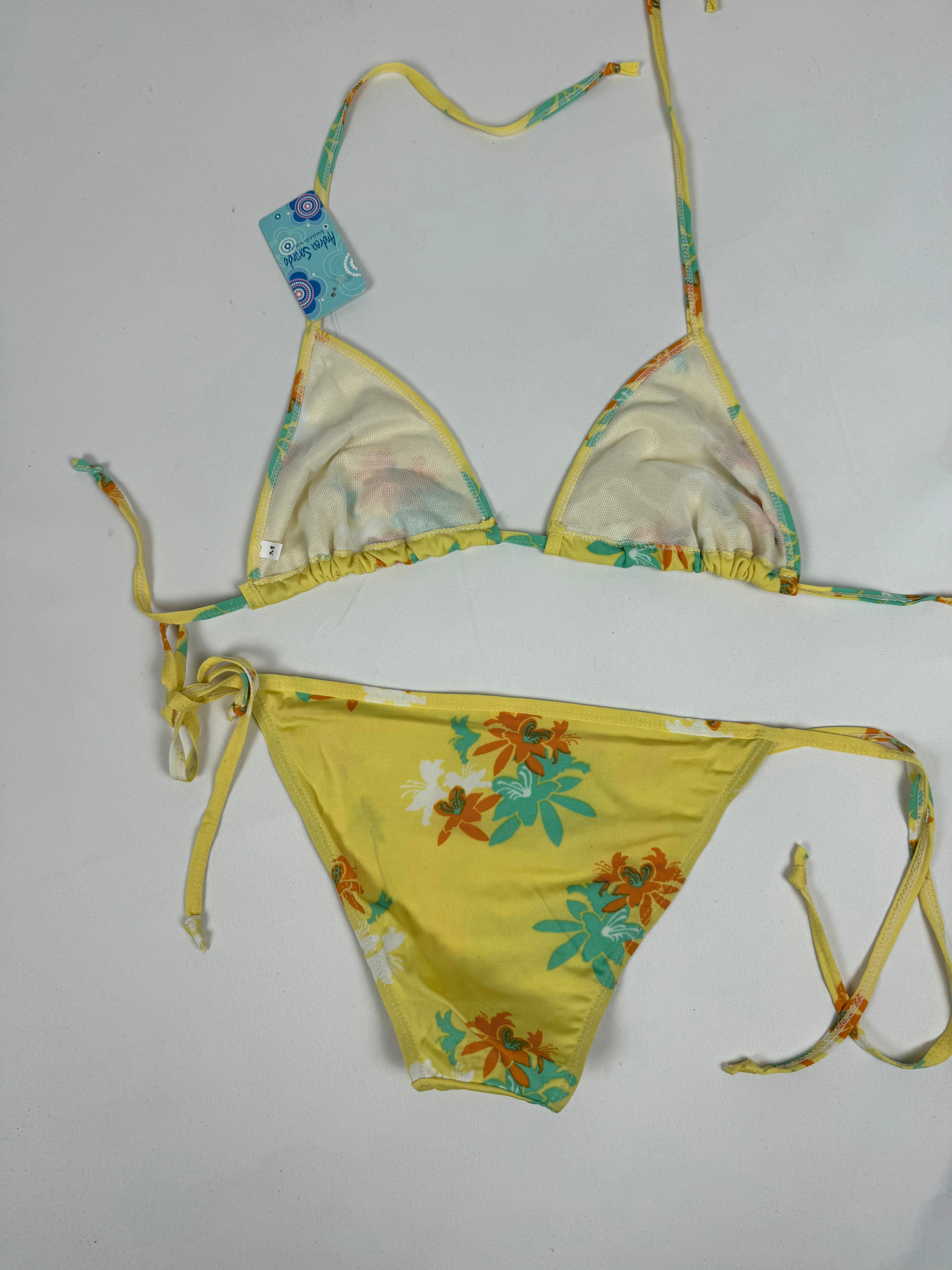 Yellow floral low rise brand new bikini set (M/L)