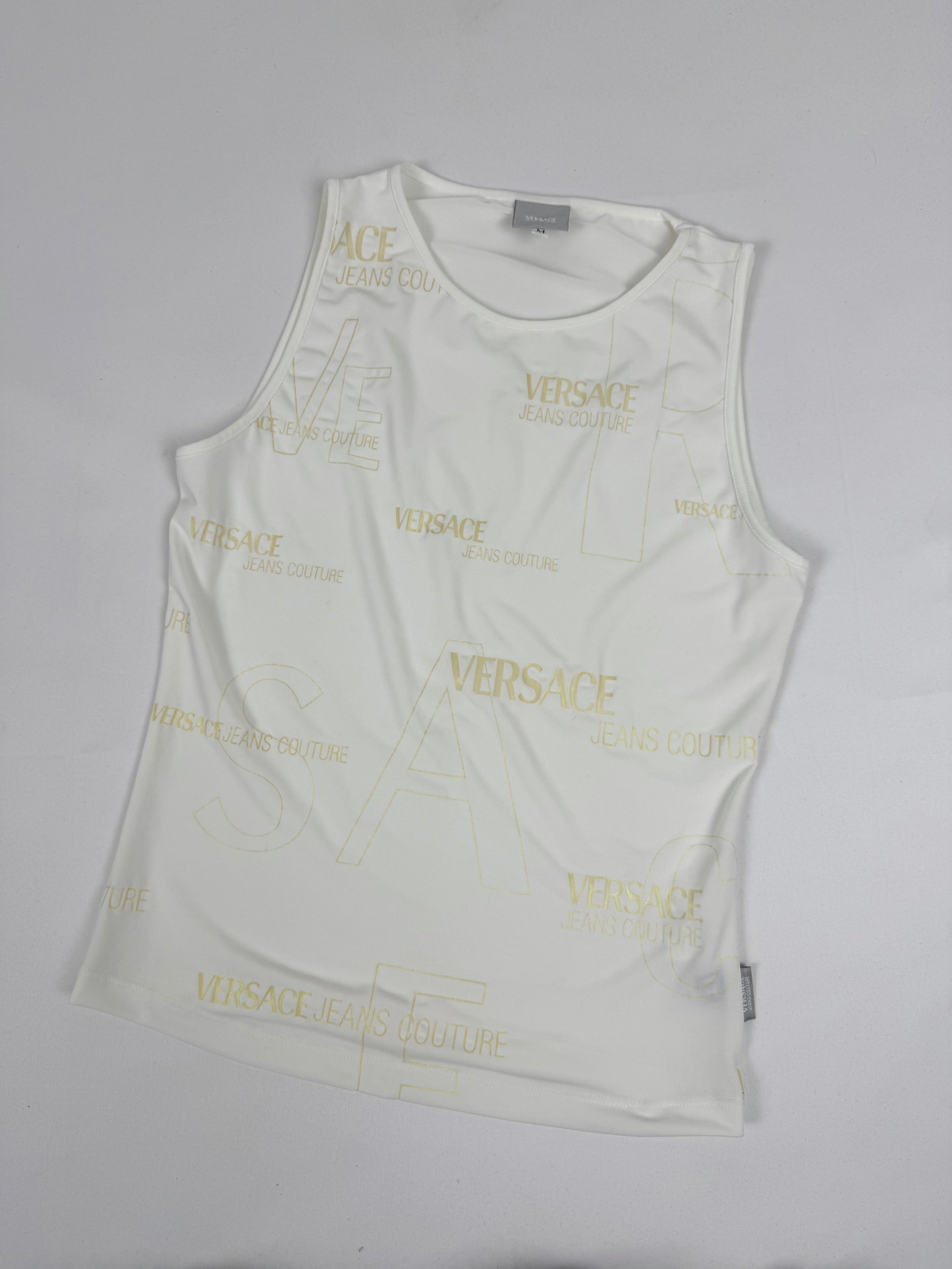 White logo mesh top (M)