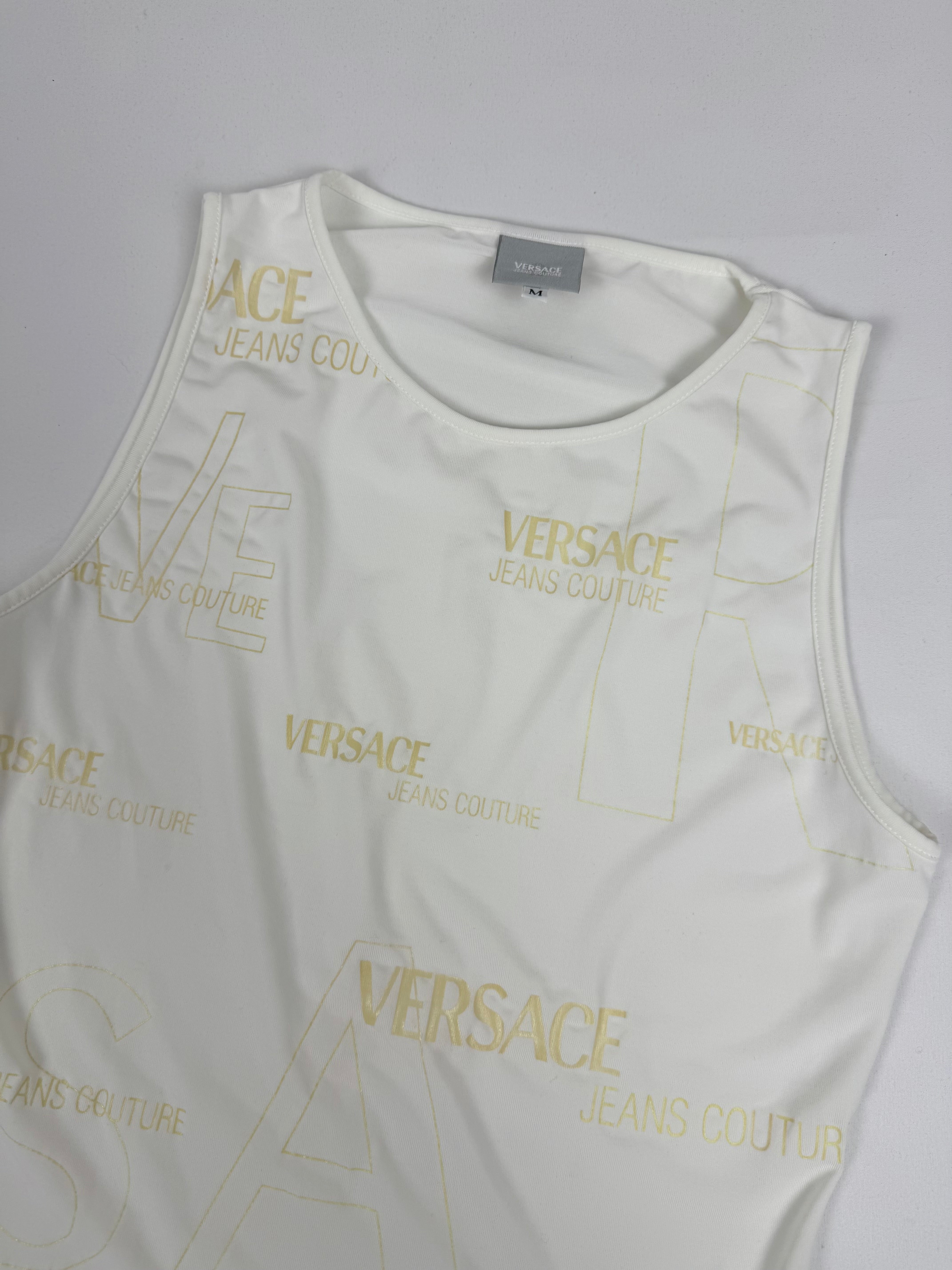 White logo mesh top (M)