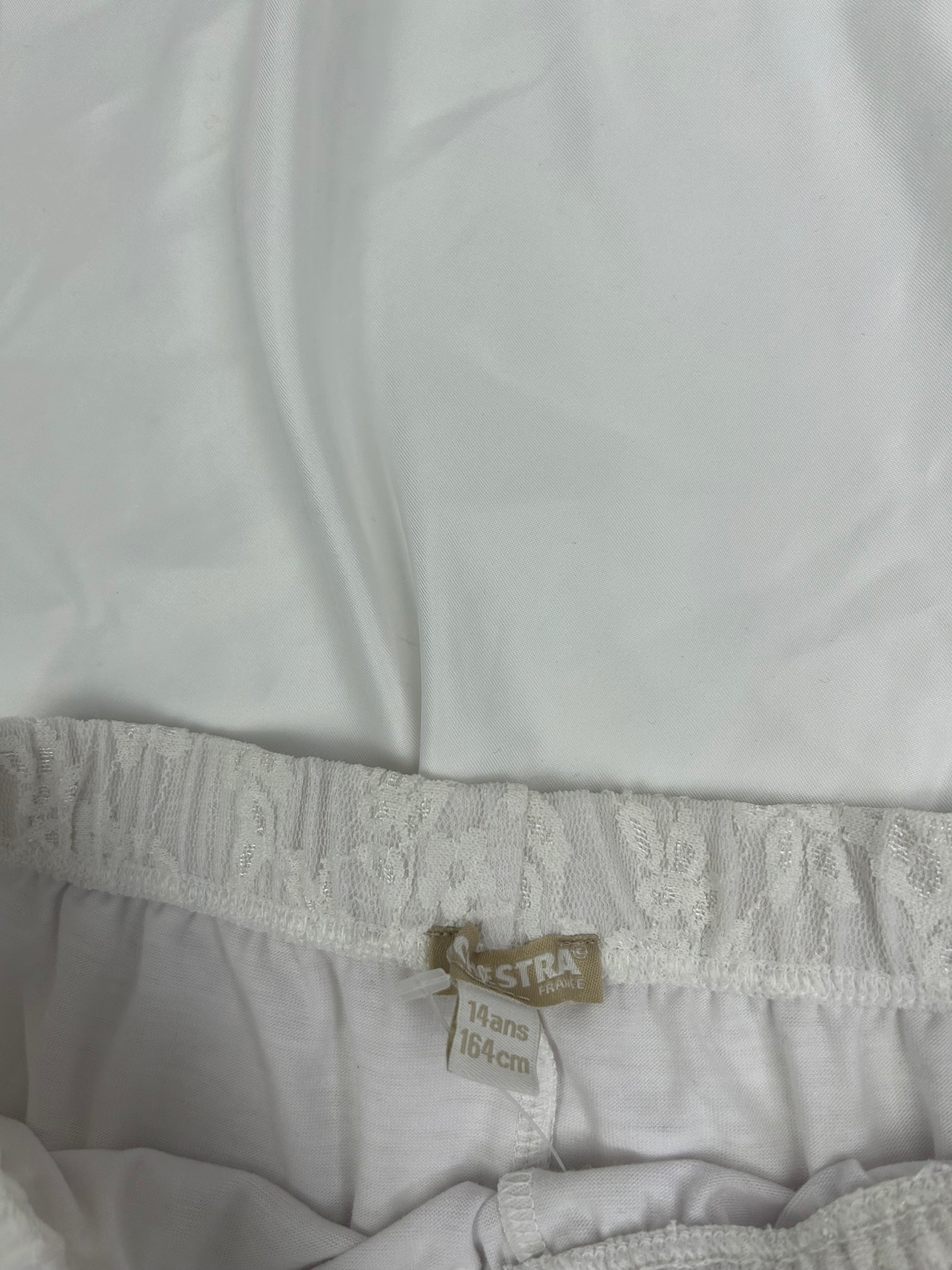 White lace low rise mini short (XS)