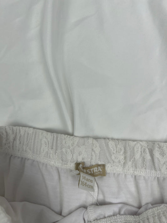 White lace low rise mini short (XS)