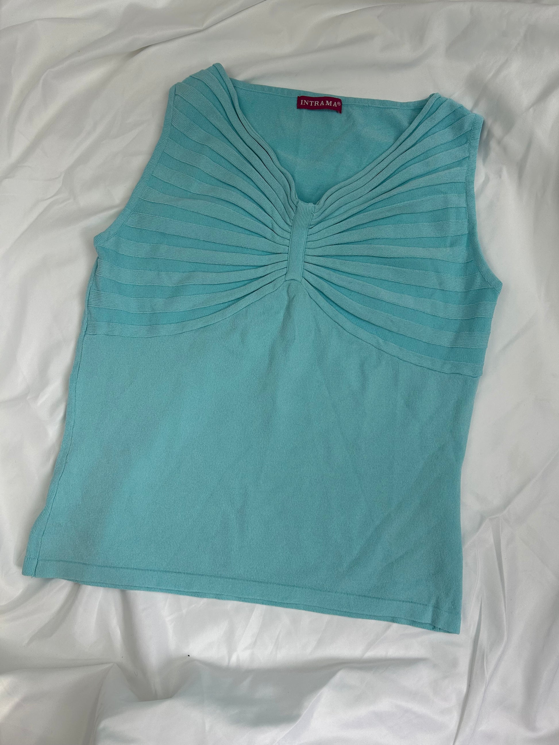 Blue knitted top (M)