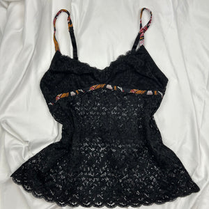 Black lace babydoll cami top (XL)
