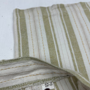 Beige linen striped low rise bootcut pants (XS/S)