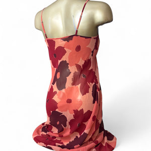 Tan floral mesh maxi dress (S/M)