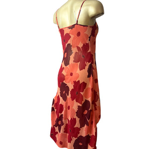 Tan floral mesh maxi dress (S/M)