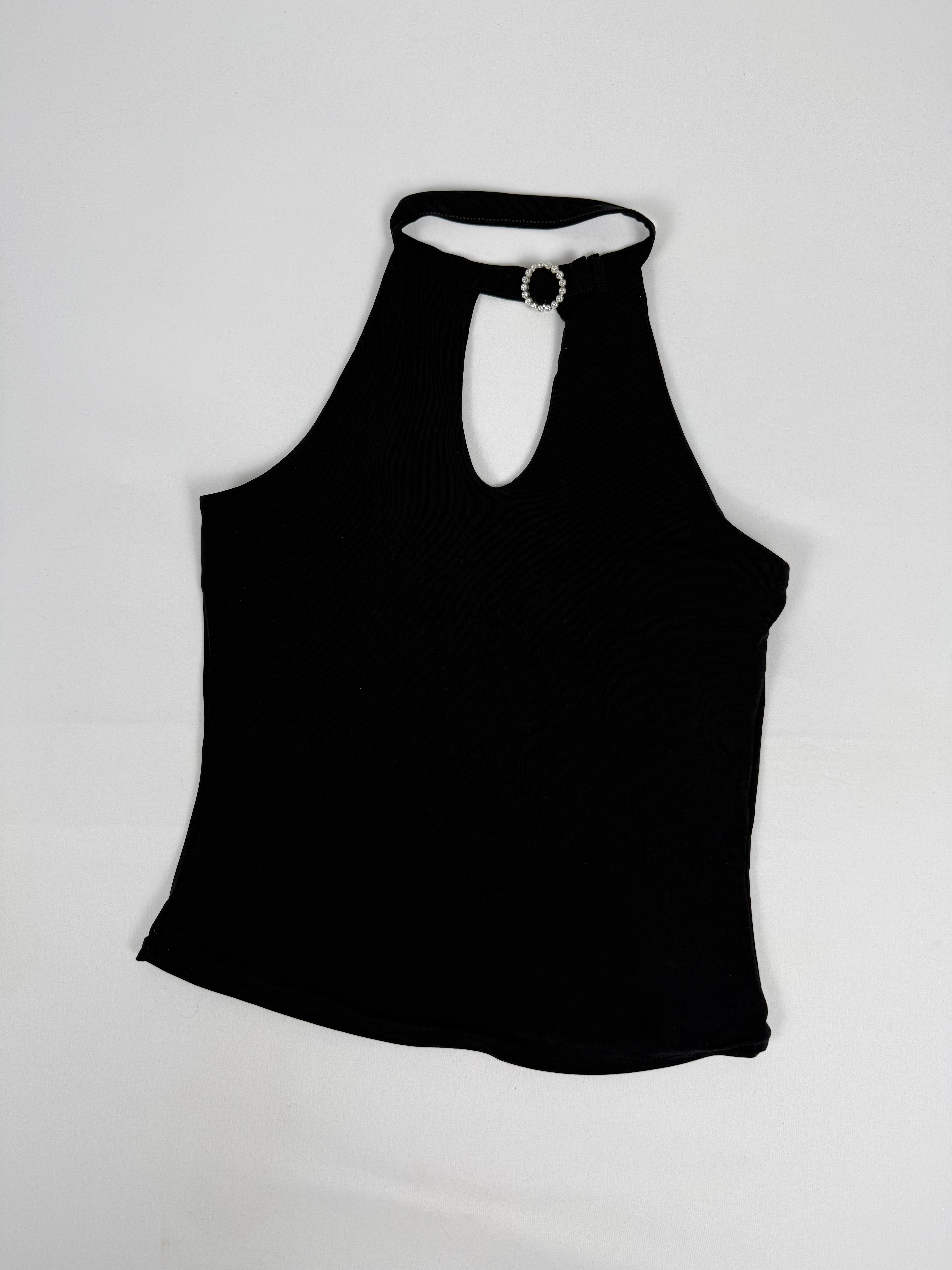 Black night out backless top (S)