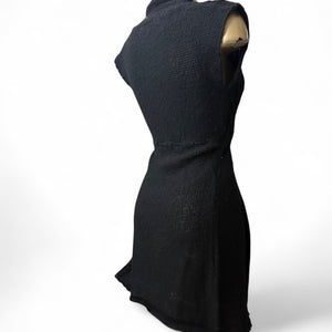 Black knitted tie up cardigan jumper (S)