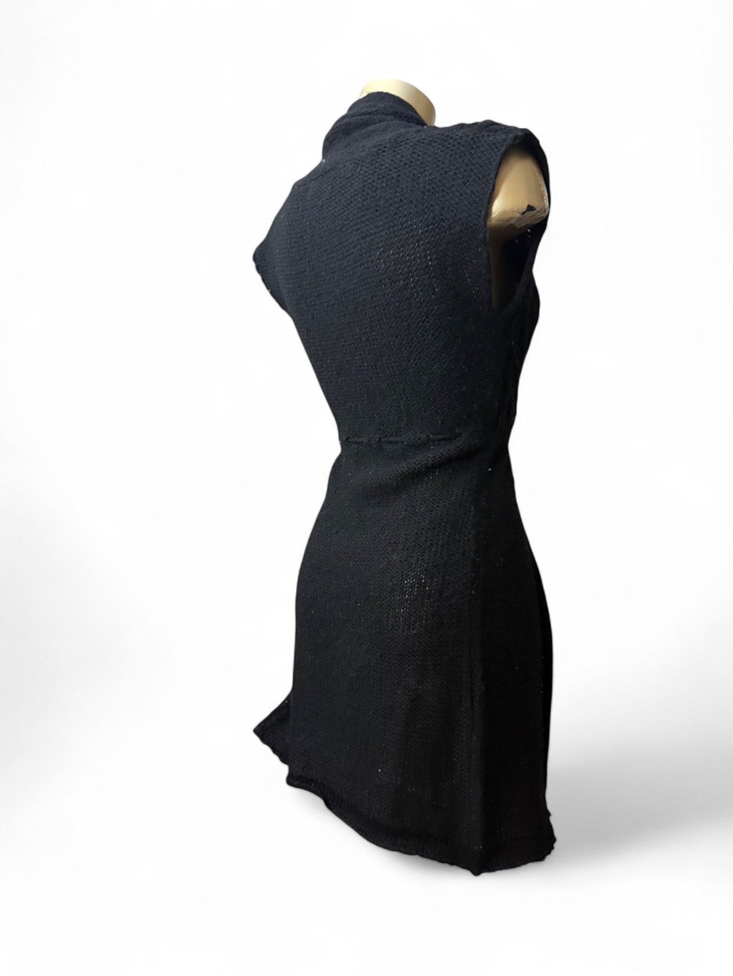 Black knitted tie up cardigan jumper (S)