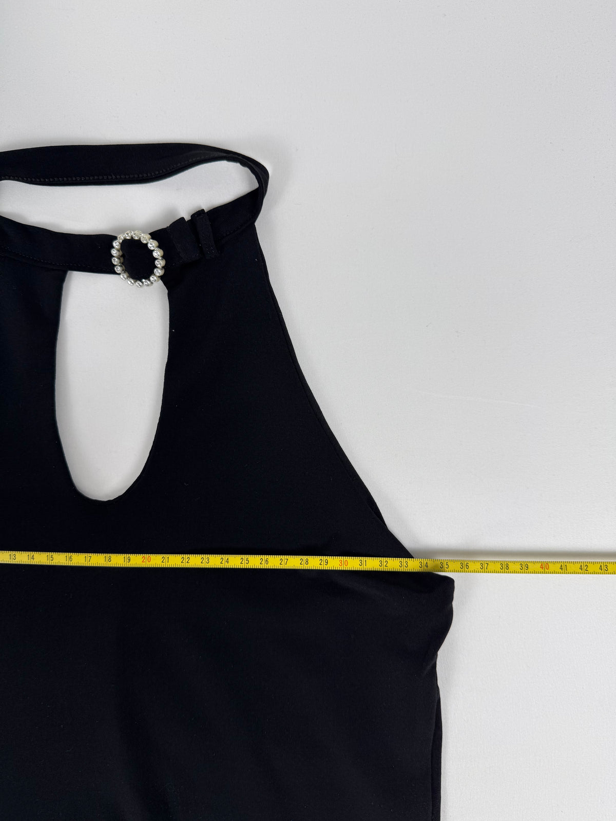 Black night out backless top (S)