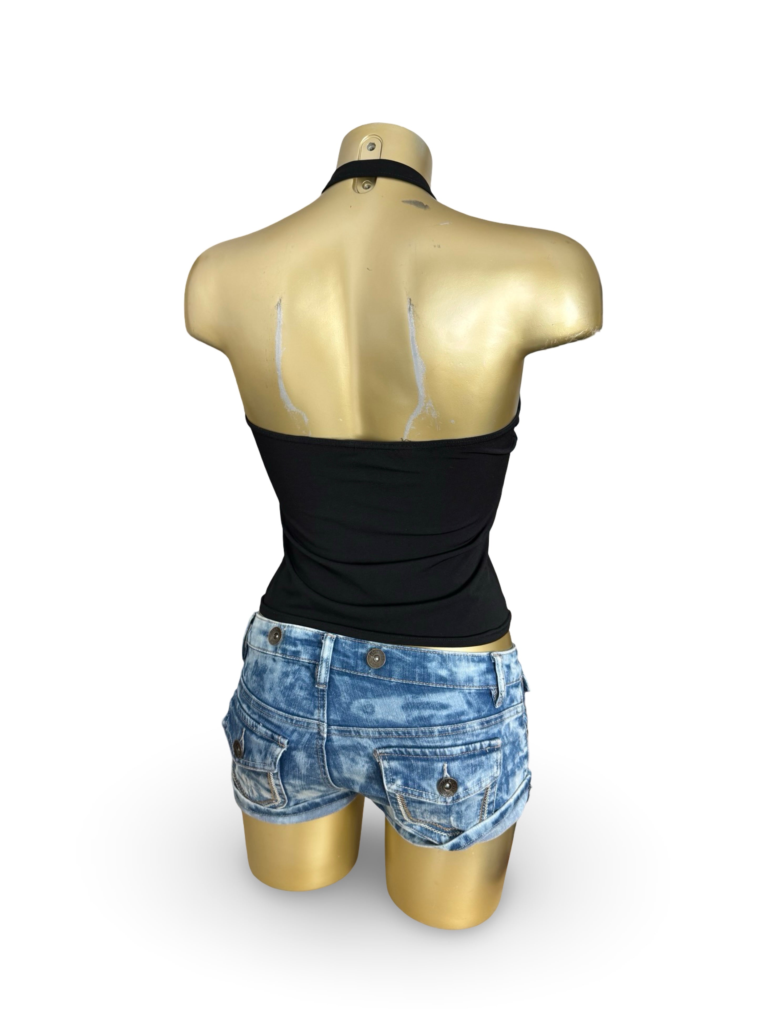 Black night out backless top (S)
