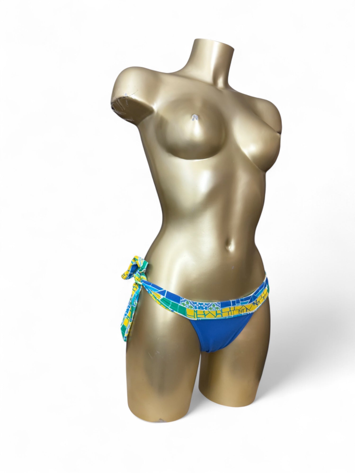 Blue tie up low rise bikini bottom (XS)