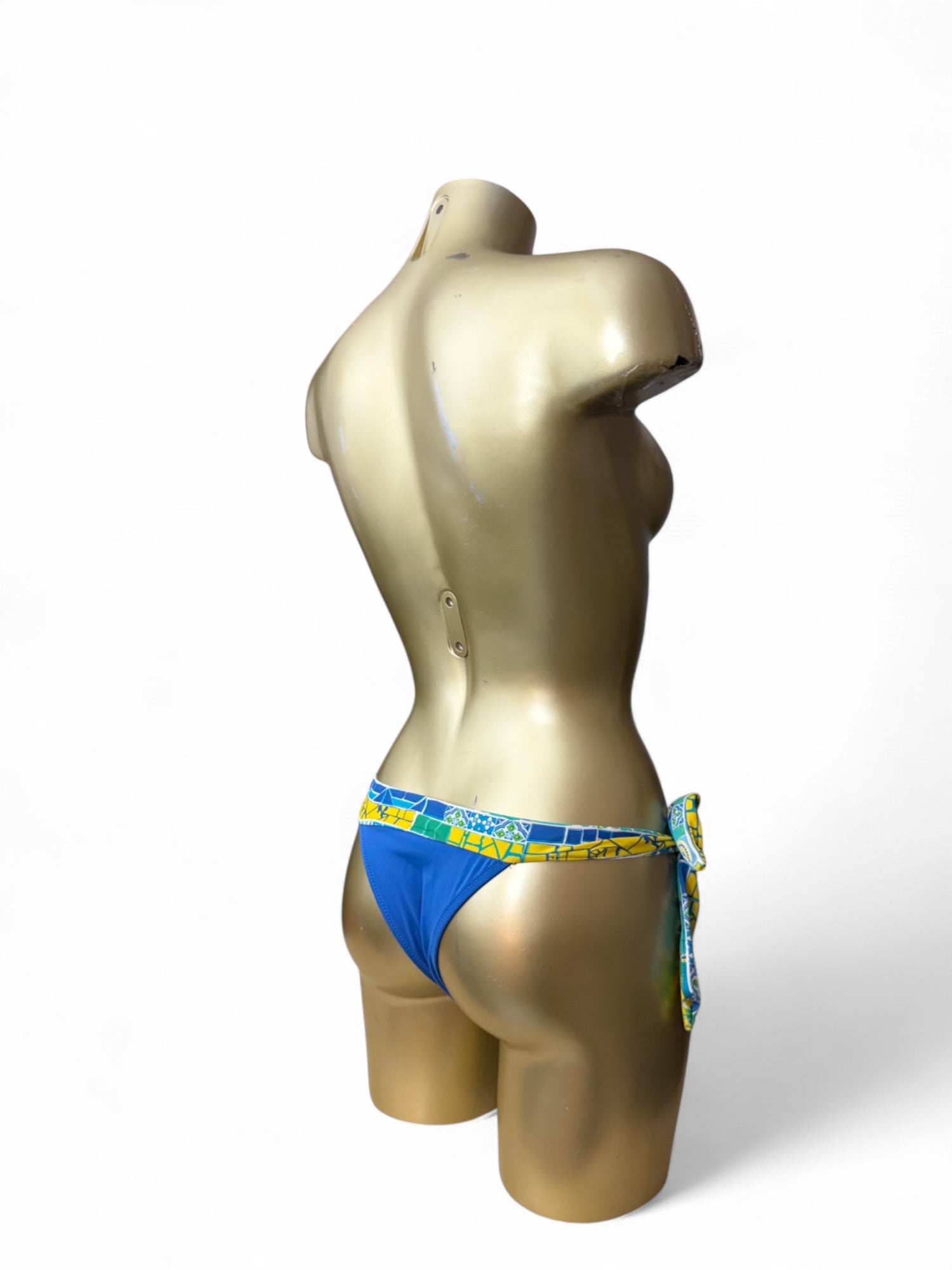 Blue tie up low rise bikini bottom (XS)