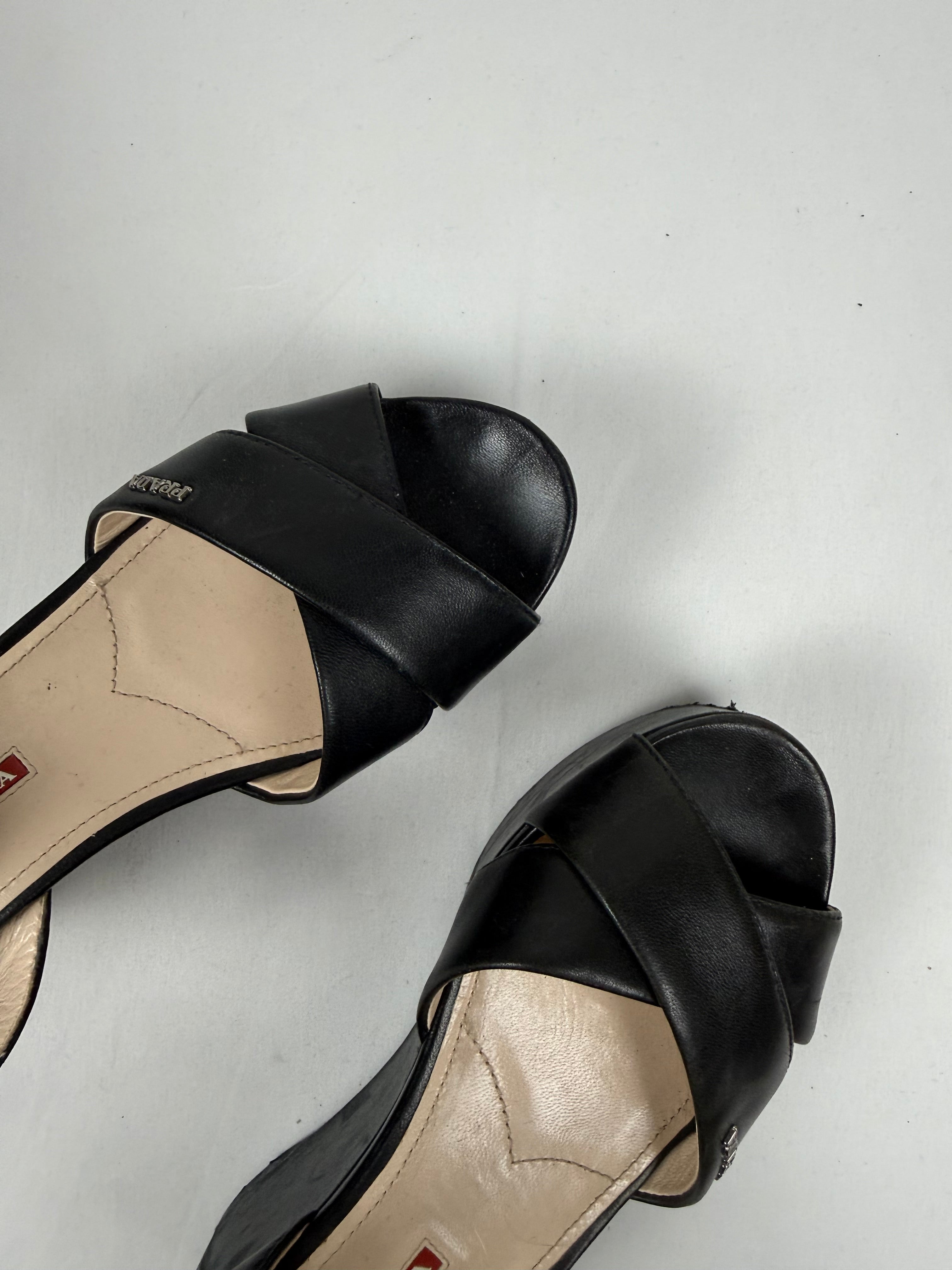 Black wedge heels (36.5)