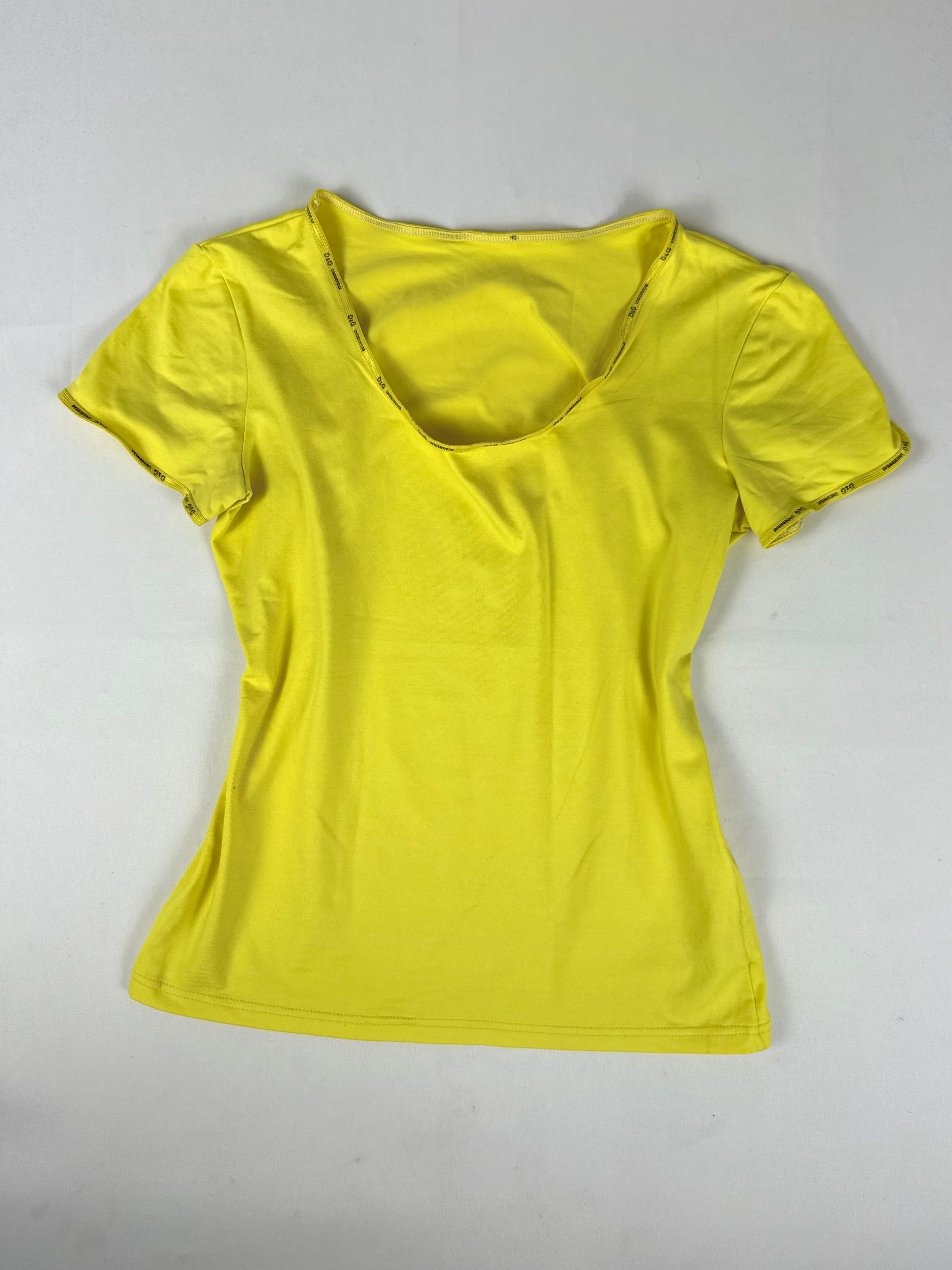 Yellow lycra tight fit tee (S/M)