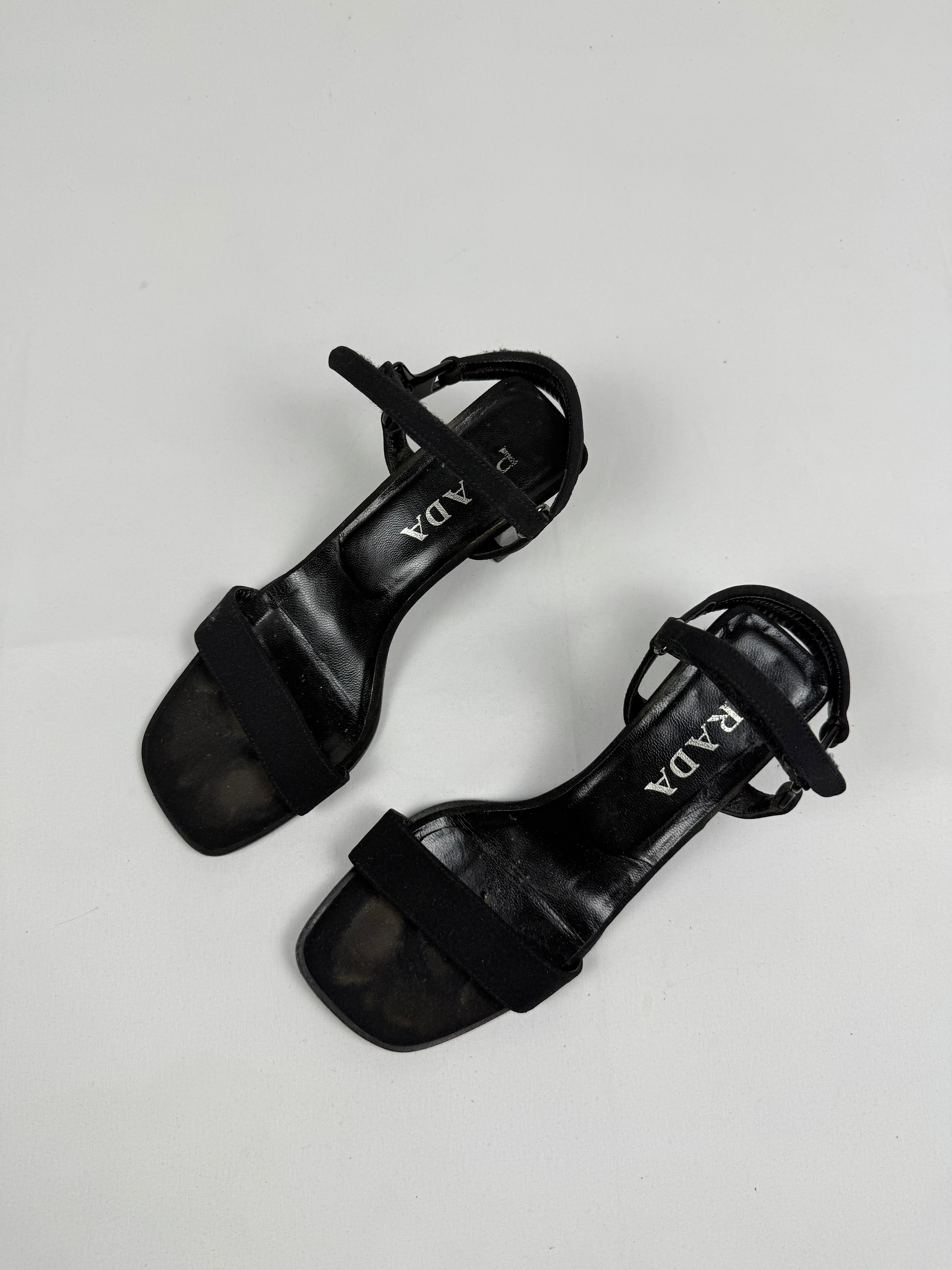 Black buckle belt real leather heels (37)