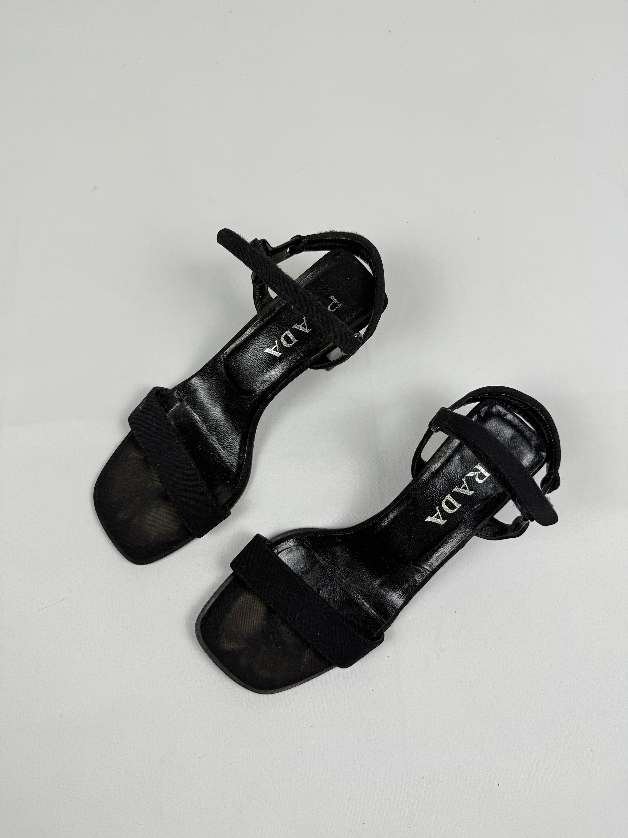 Black buckle belt real leather heels (37)