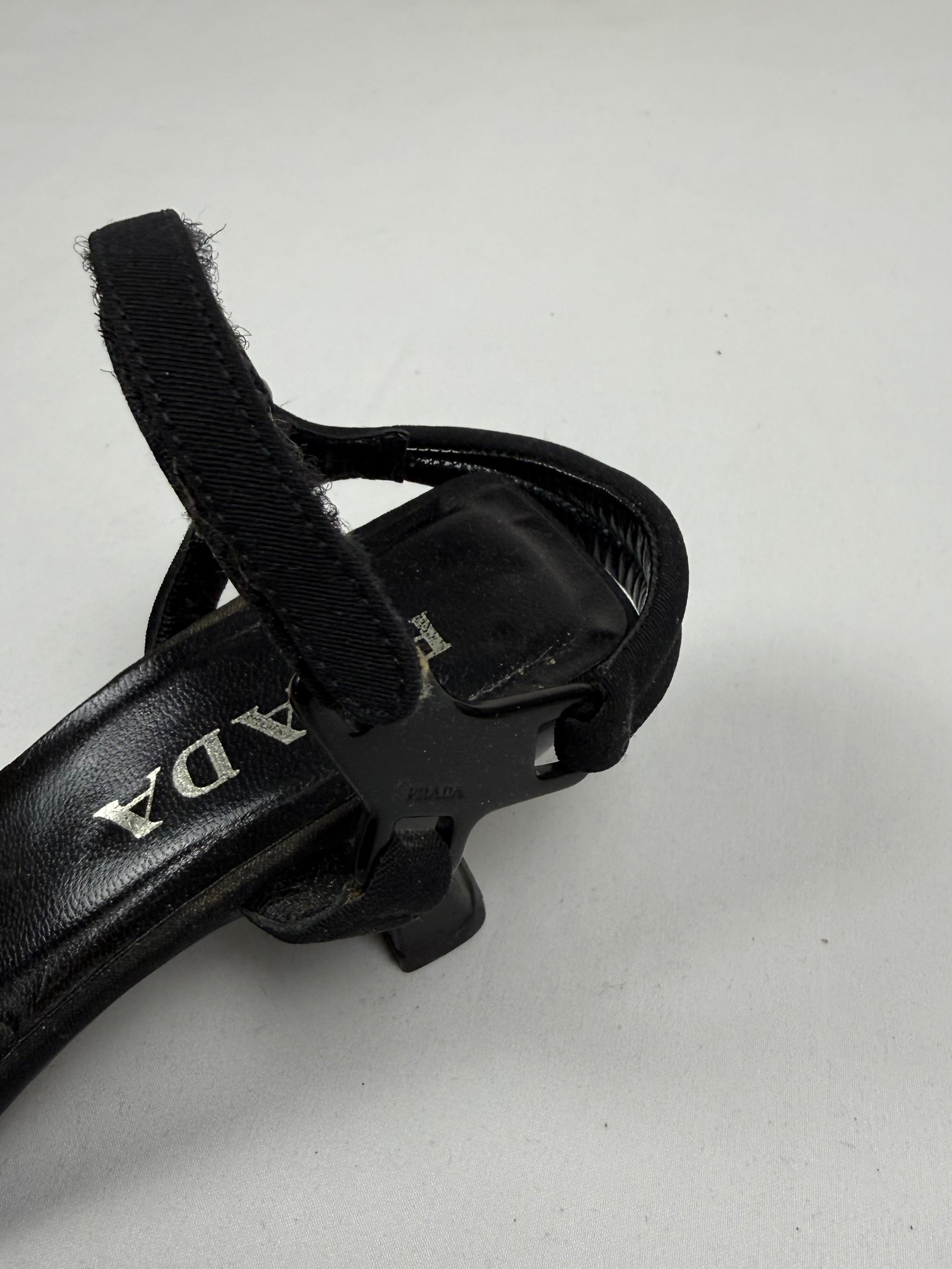 Black buckle belt real leather heels (37)