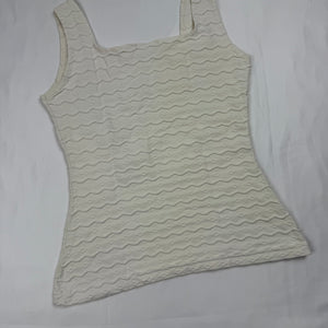 Cream tight fit square neck top (S)