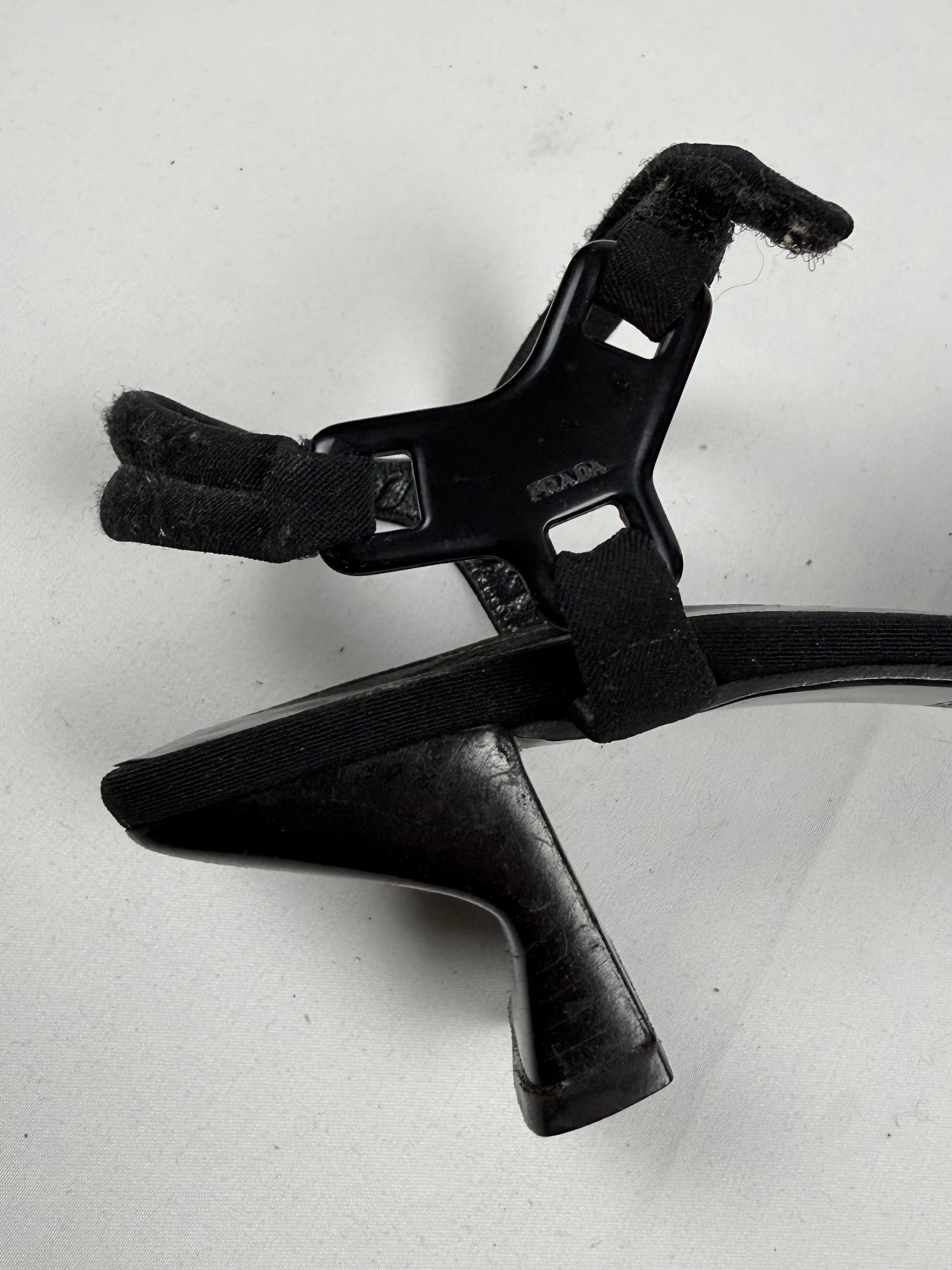 Black buckle belt real leather heels (37)