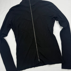 Black zip up rhinestones tight fit cardigan jumper (M/L)