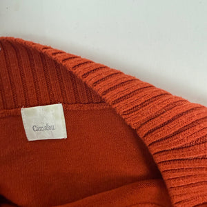 Orange tight fit bardot neck jumper (M)