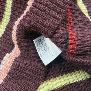 Purple striped stretchy turtleneck wool  jumper (S/M)