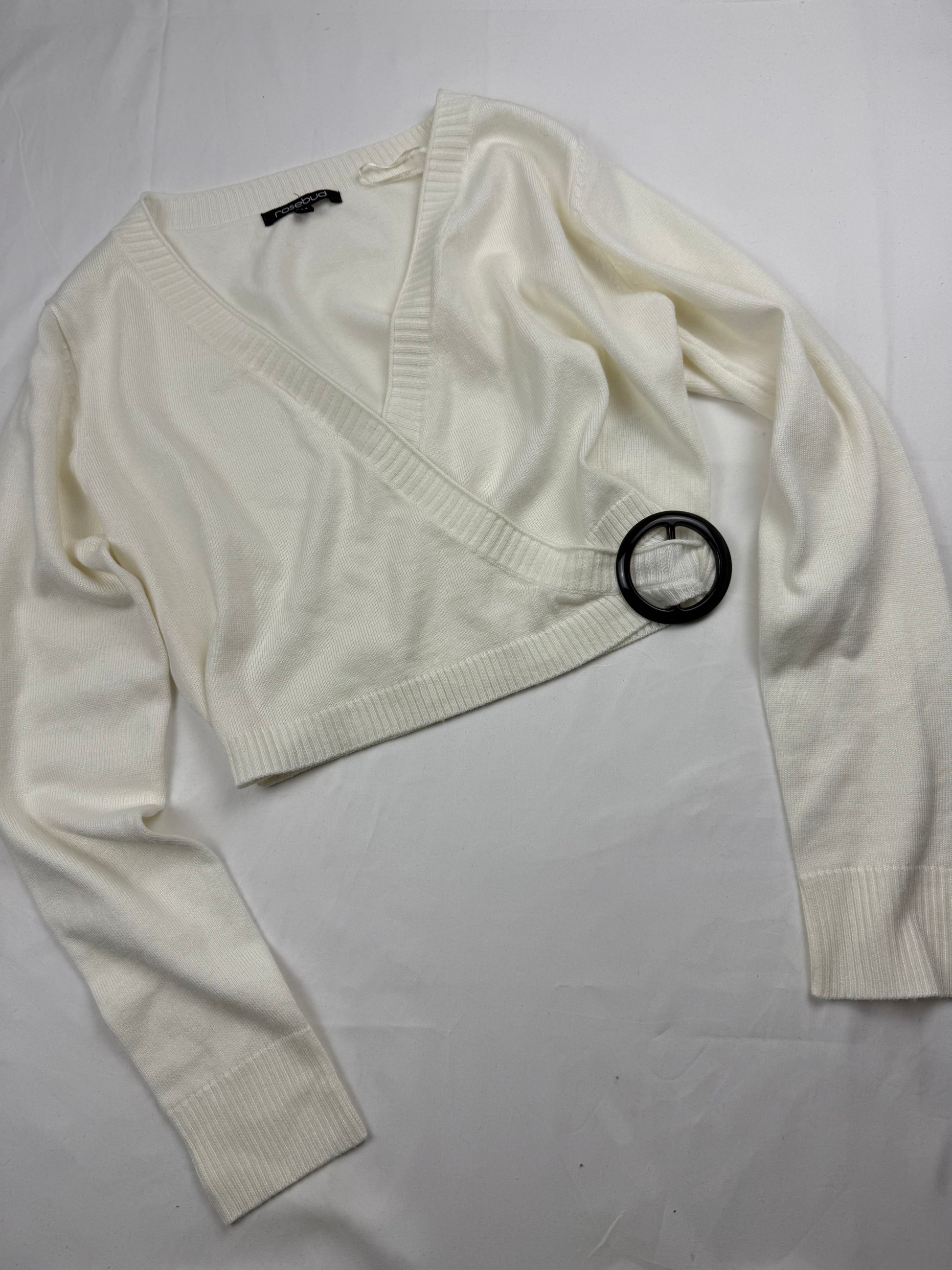White stretchy buckle belt bolero jumper (M)
