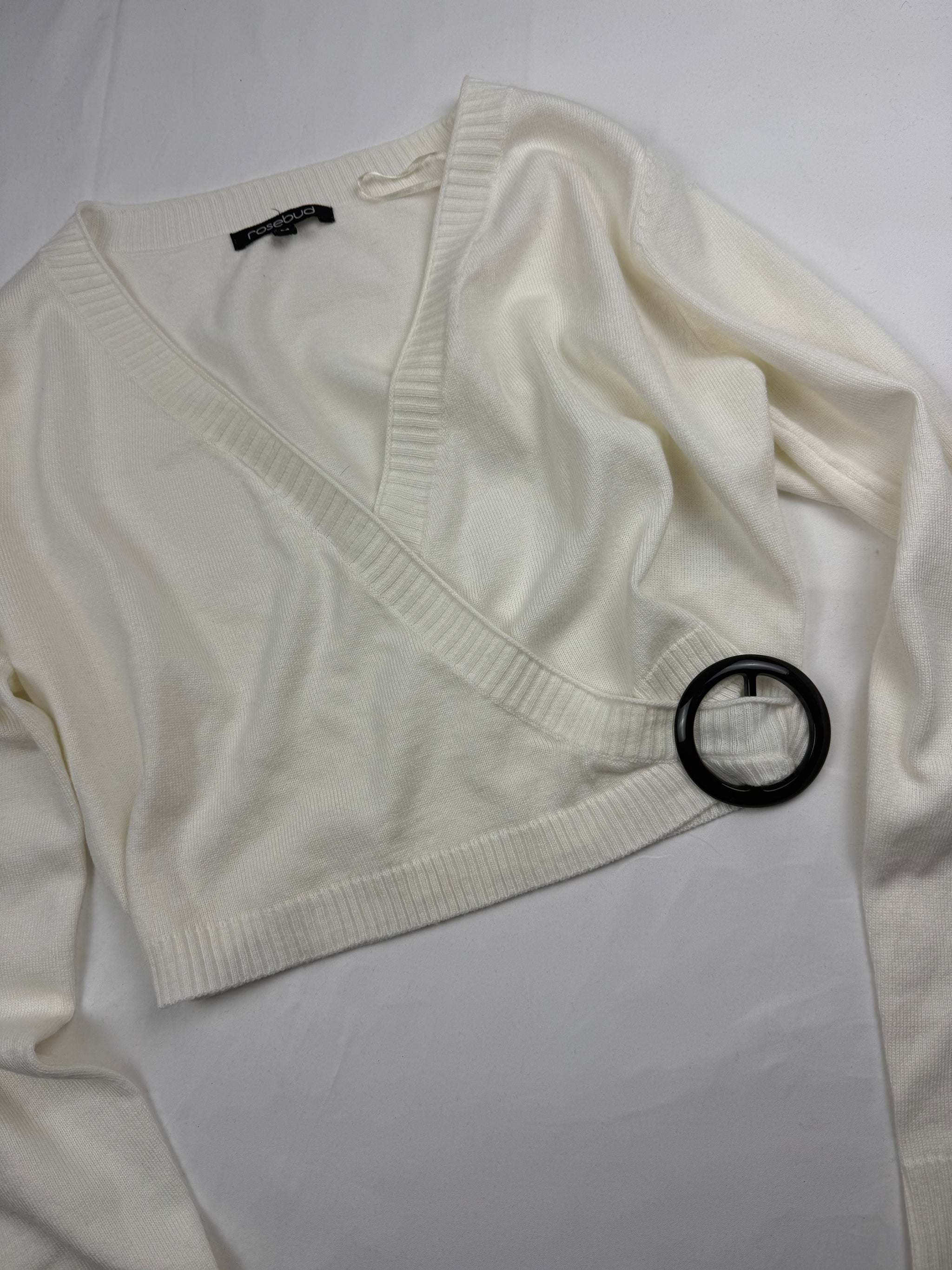 White stretchy buckle belt bolero jumper (M)