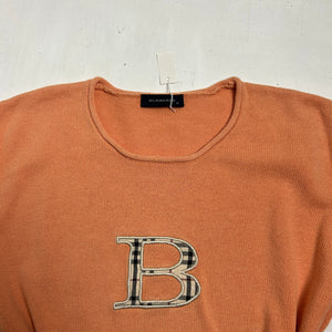 Orange cotton B logo knitted jumper (S)