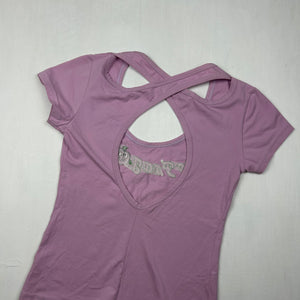 Pink sequins logo tee (S)