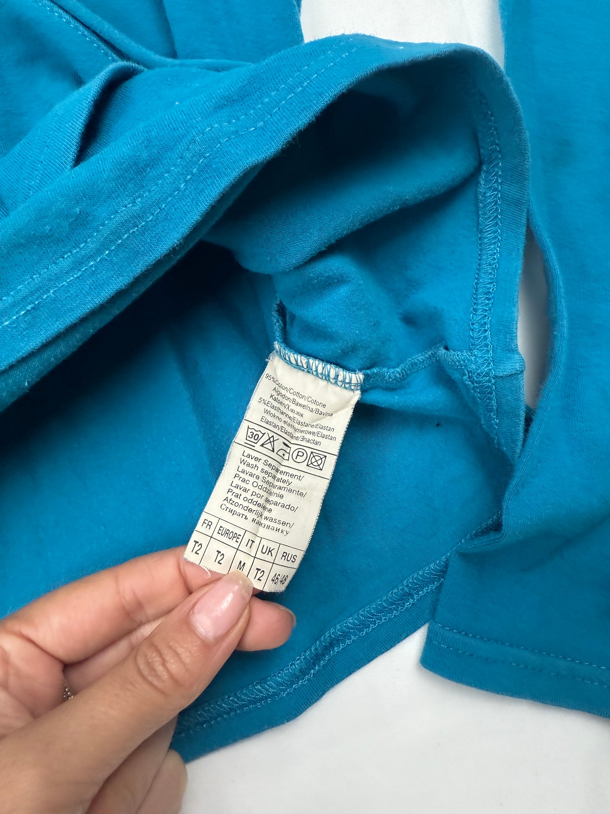 Blue wrap long sleeves top (S/M)