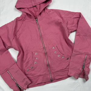 Pink cotton zip up hoodie  (S/M)