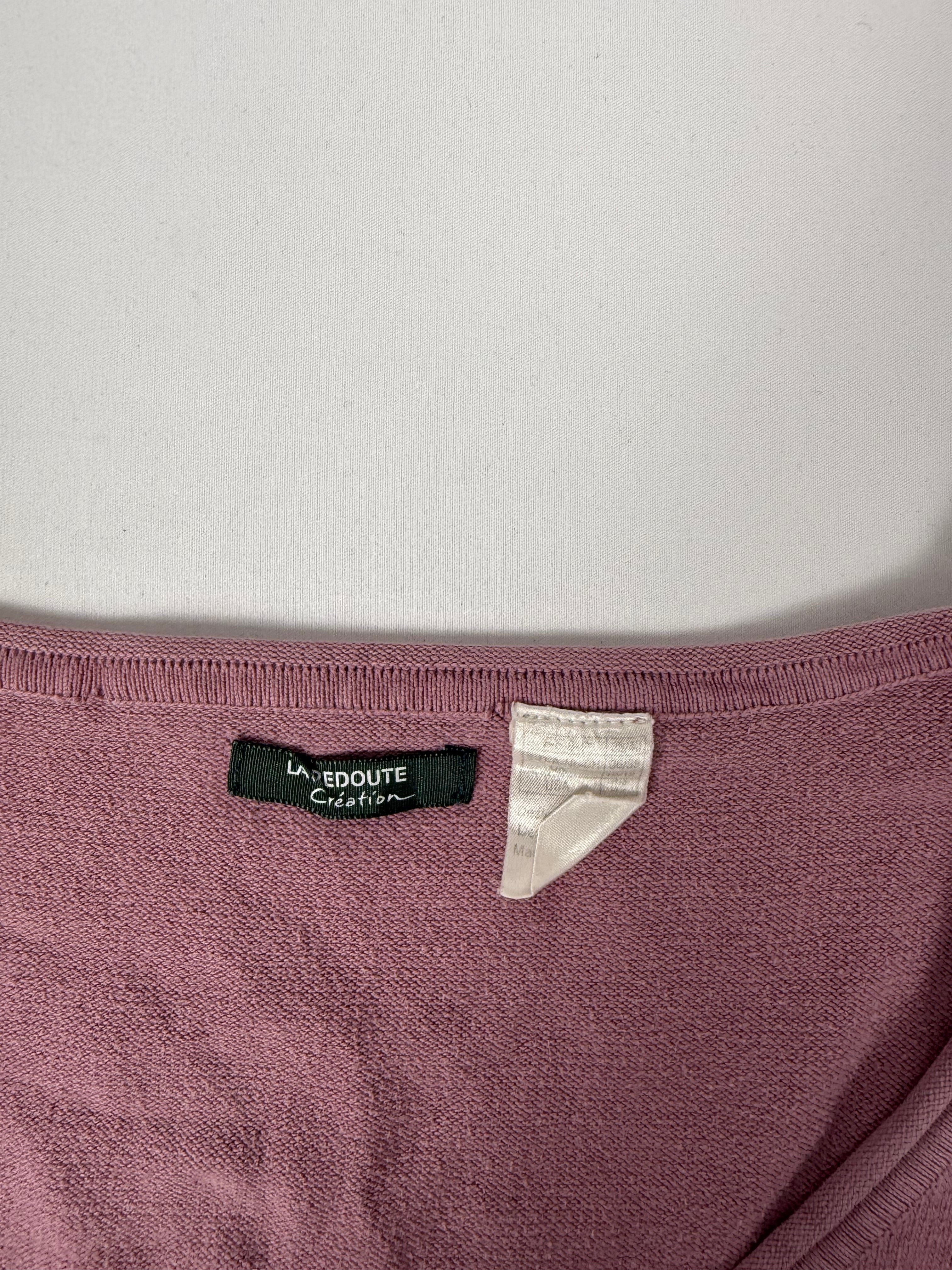 Mini-robe en maille grise à manches courtes avec nouage (S)