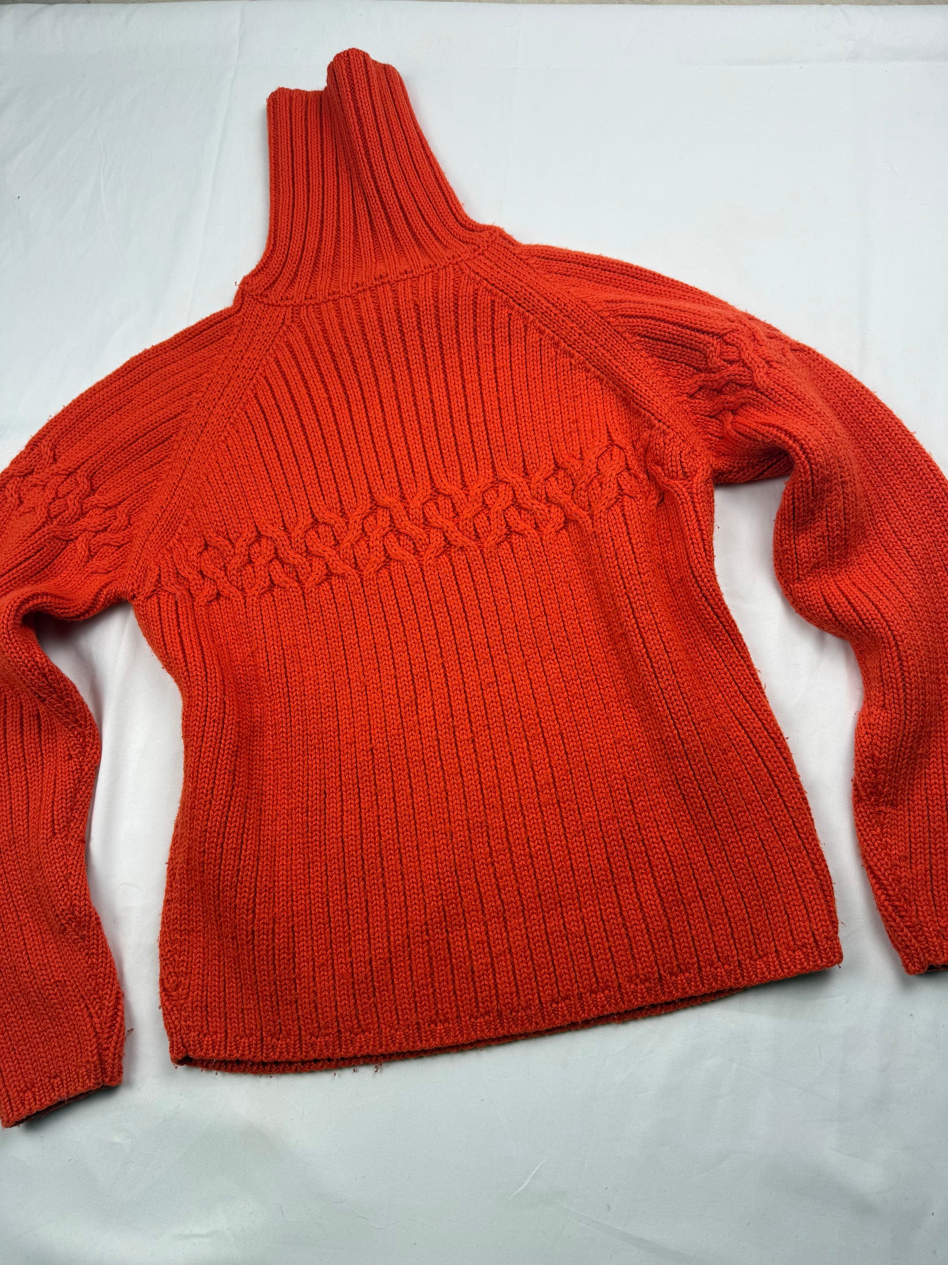 Orange turtleneck ribbed wool  jumper (S)