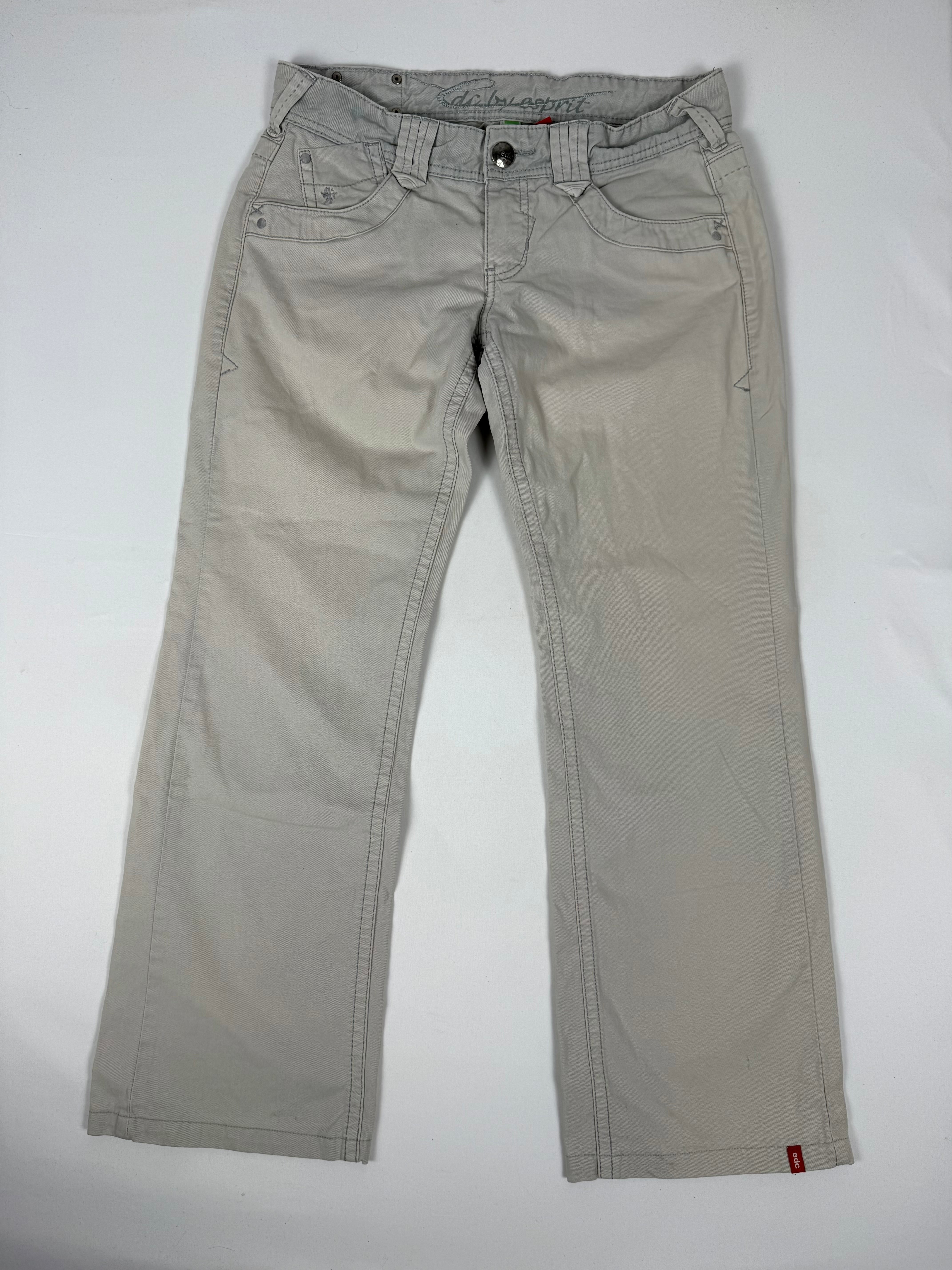 Pantalon droit taille basse en jean noir (XS)
