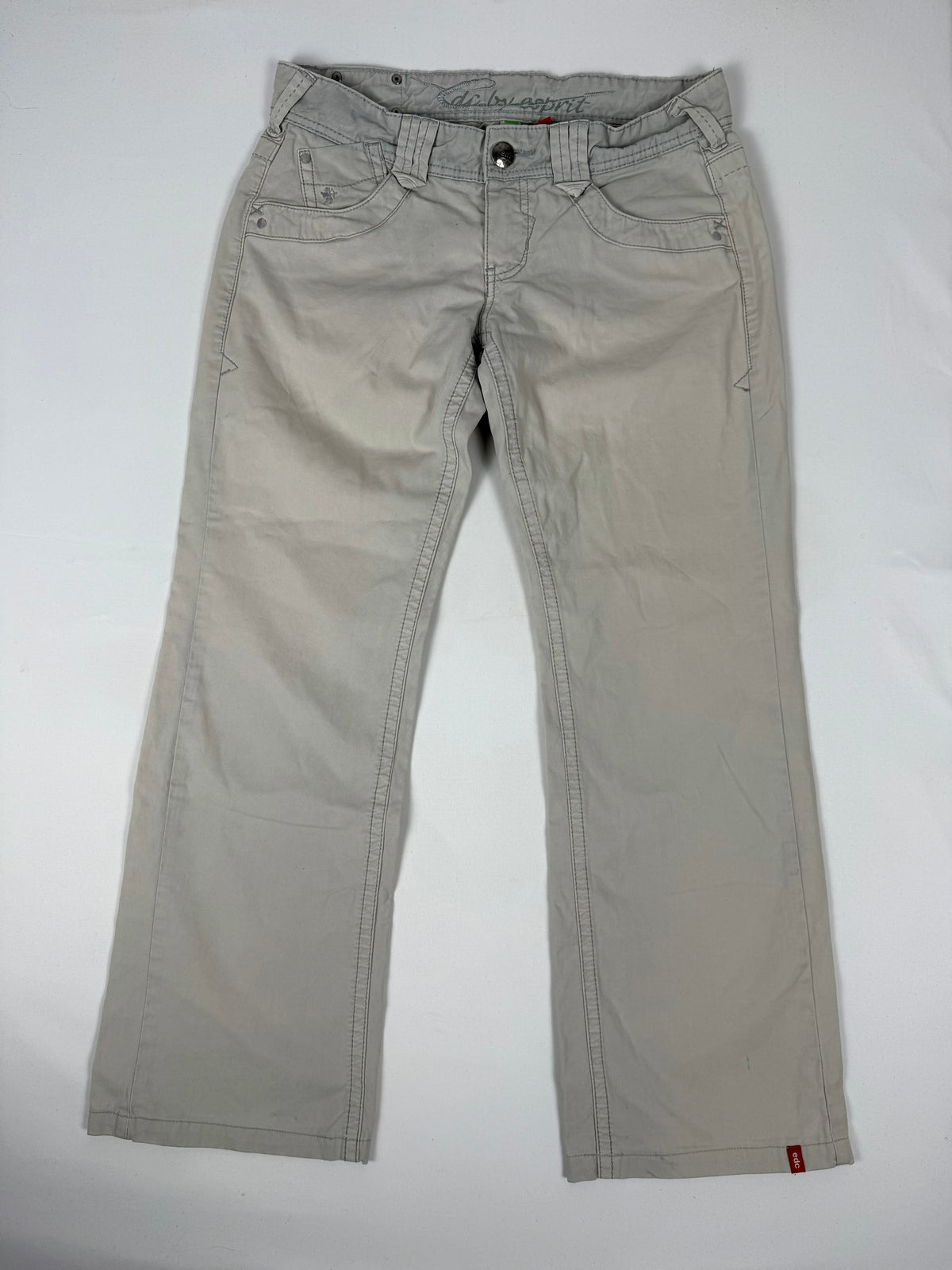 Pantalon droit taille basse en jean noir (XS)