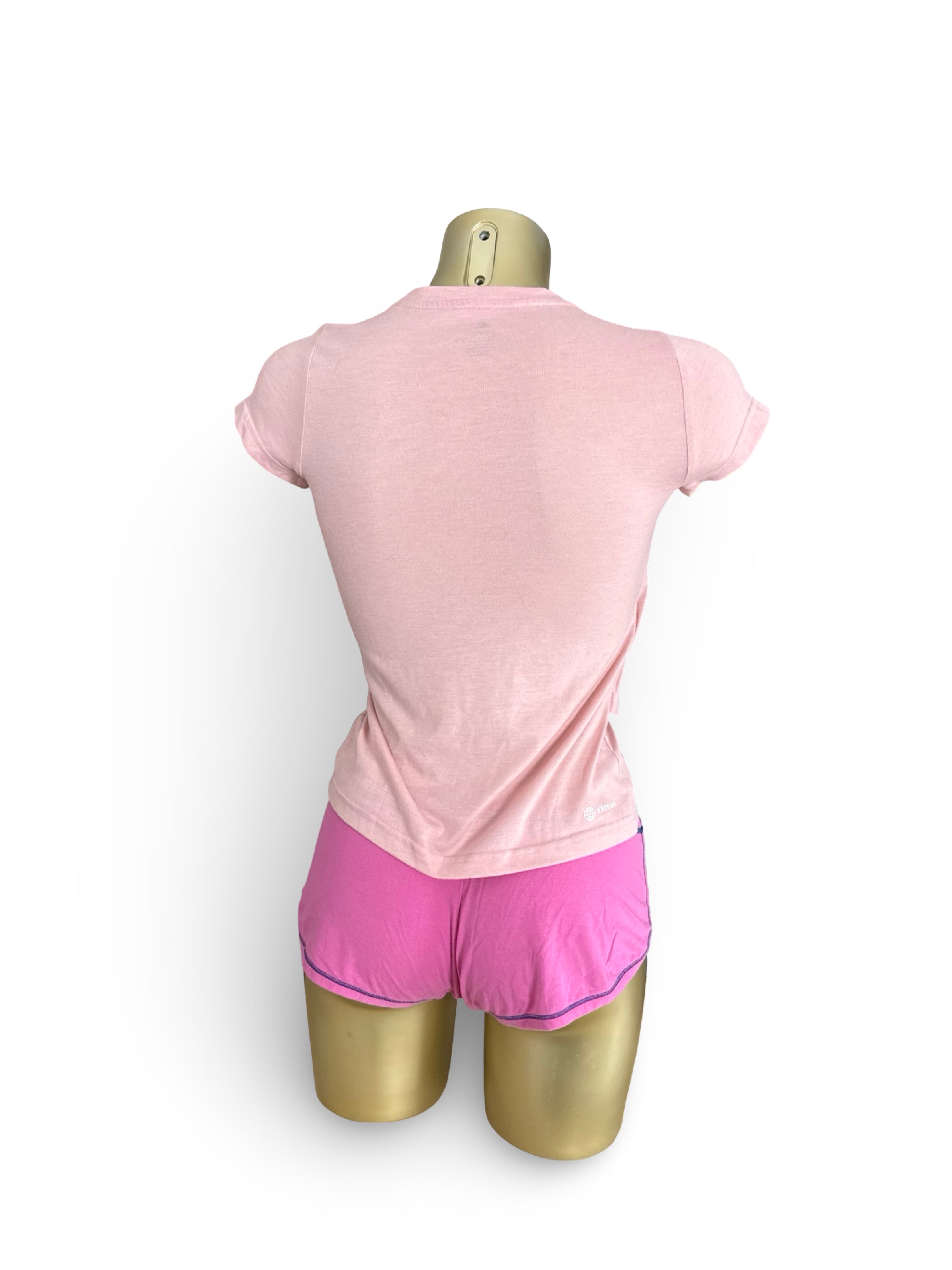 Baby pink wrap around activewear tee (XS/S)