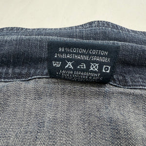 Blue denim zip up biker jacket (XS)