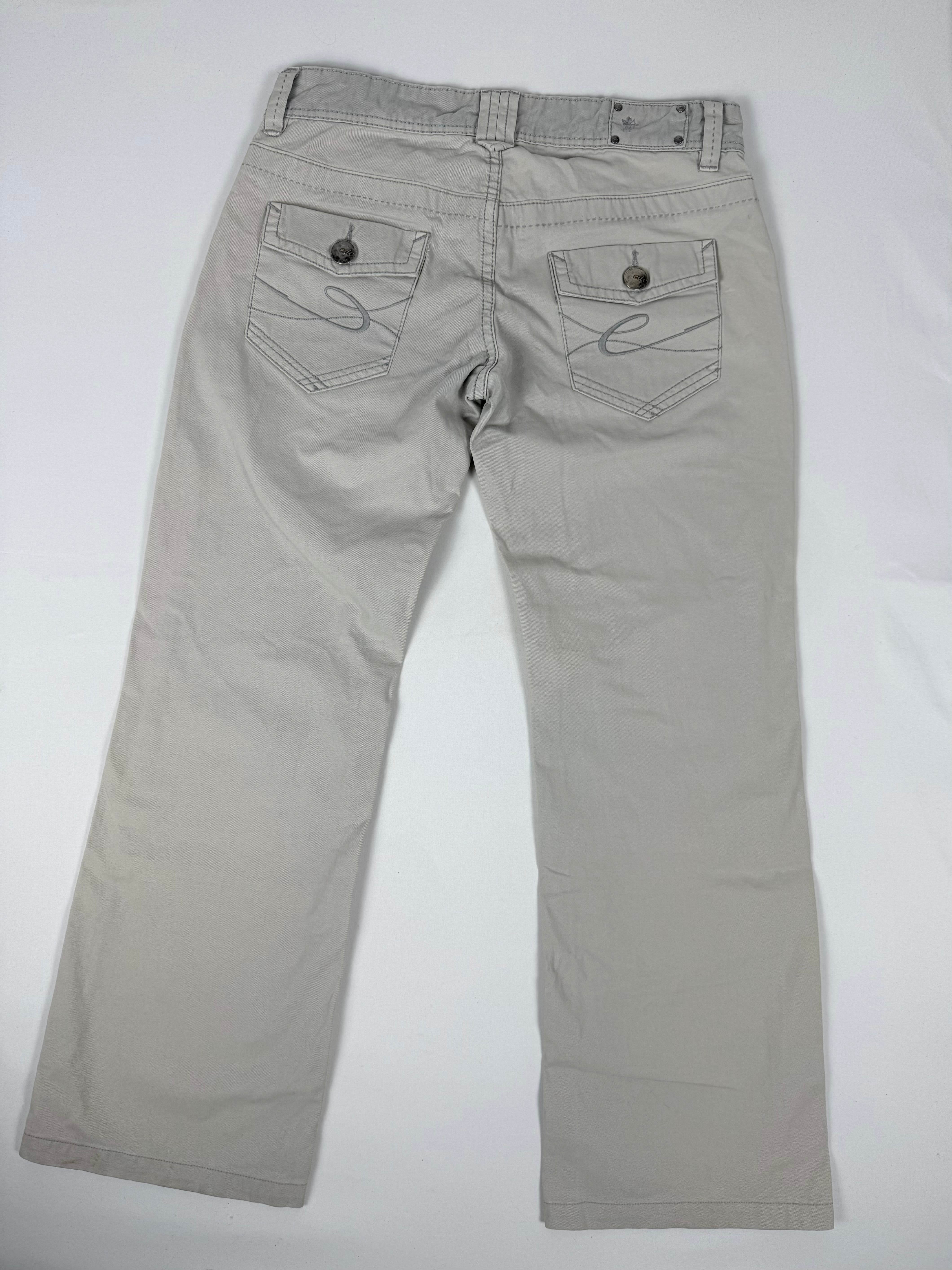 Pantalon droit taille basse en jean noir (XS)