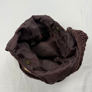 Brown crochet medium shoulder bag (26x23 cm)