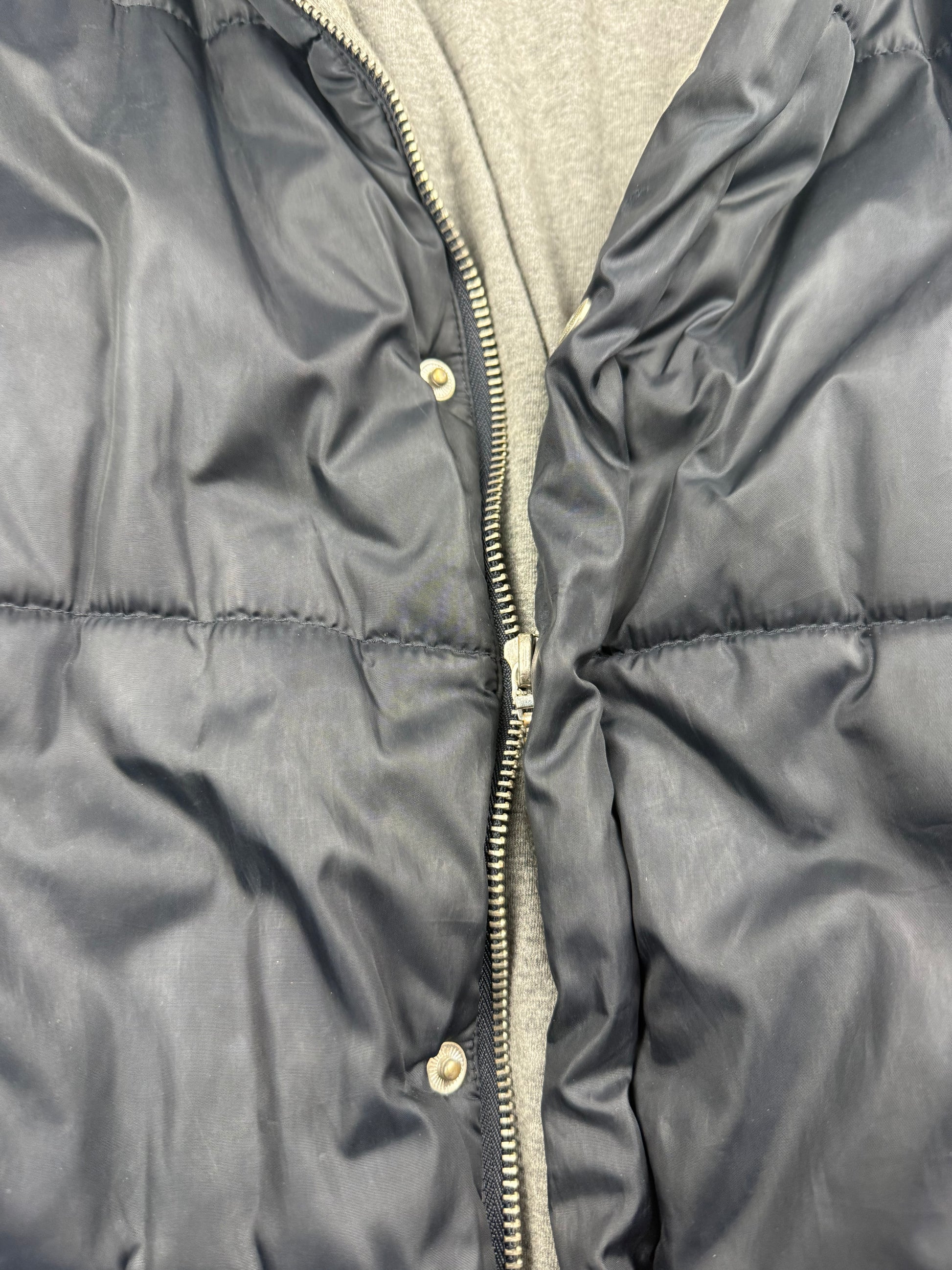 Black spell out logo puffer jacket (XS)