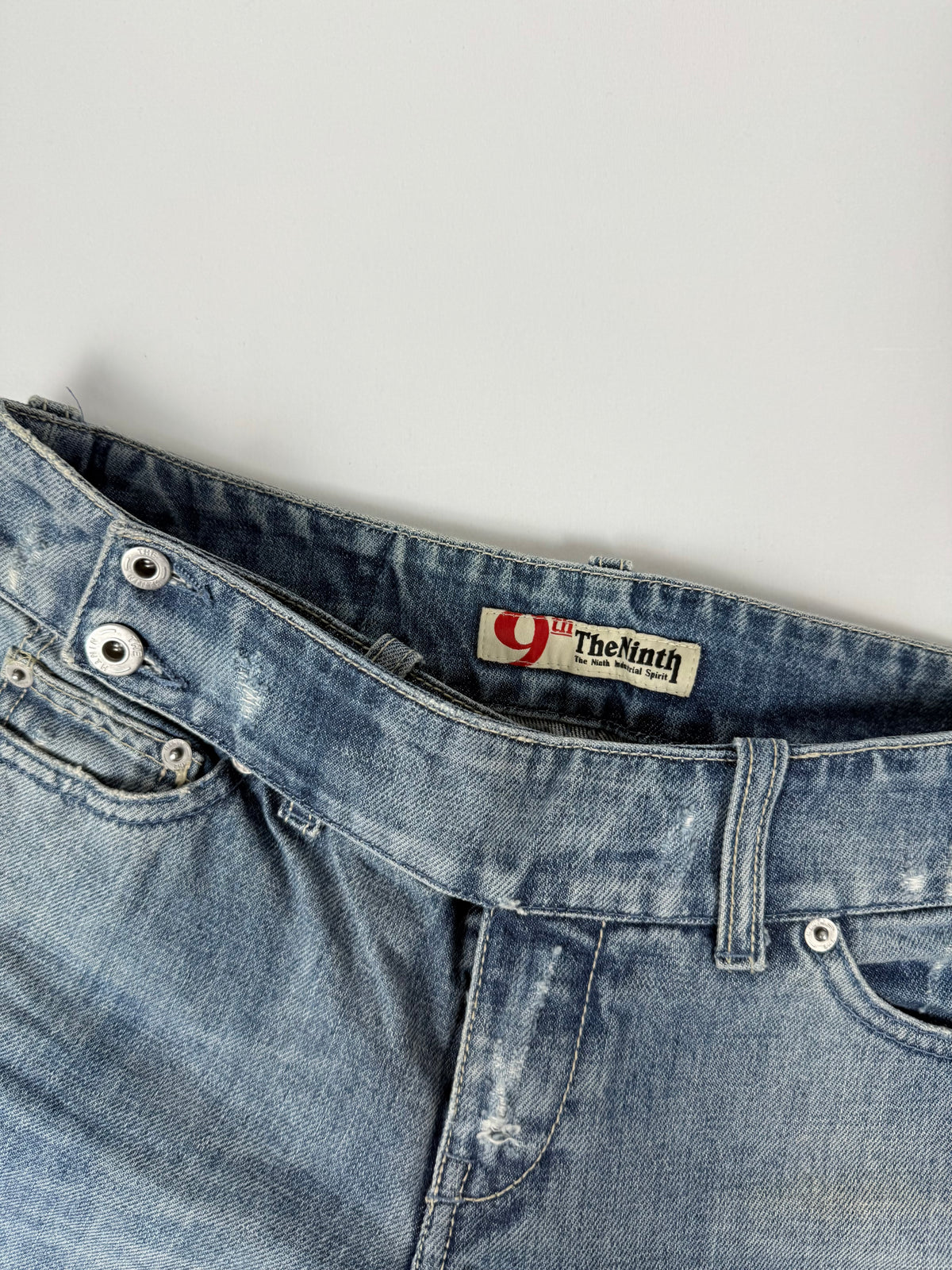 Pantalon droit taille basse en jean noir (XS)