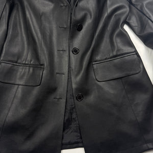Black pvc leather trench jacket (L)