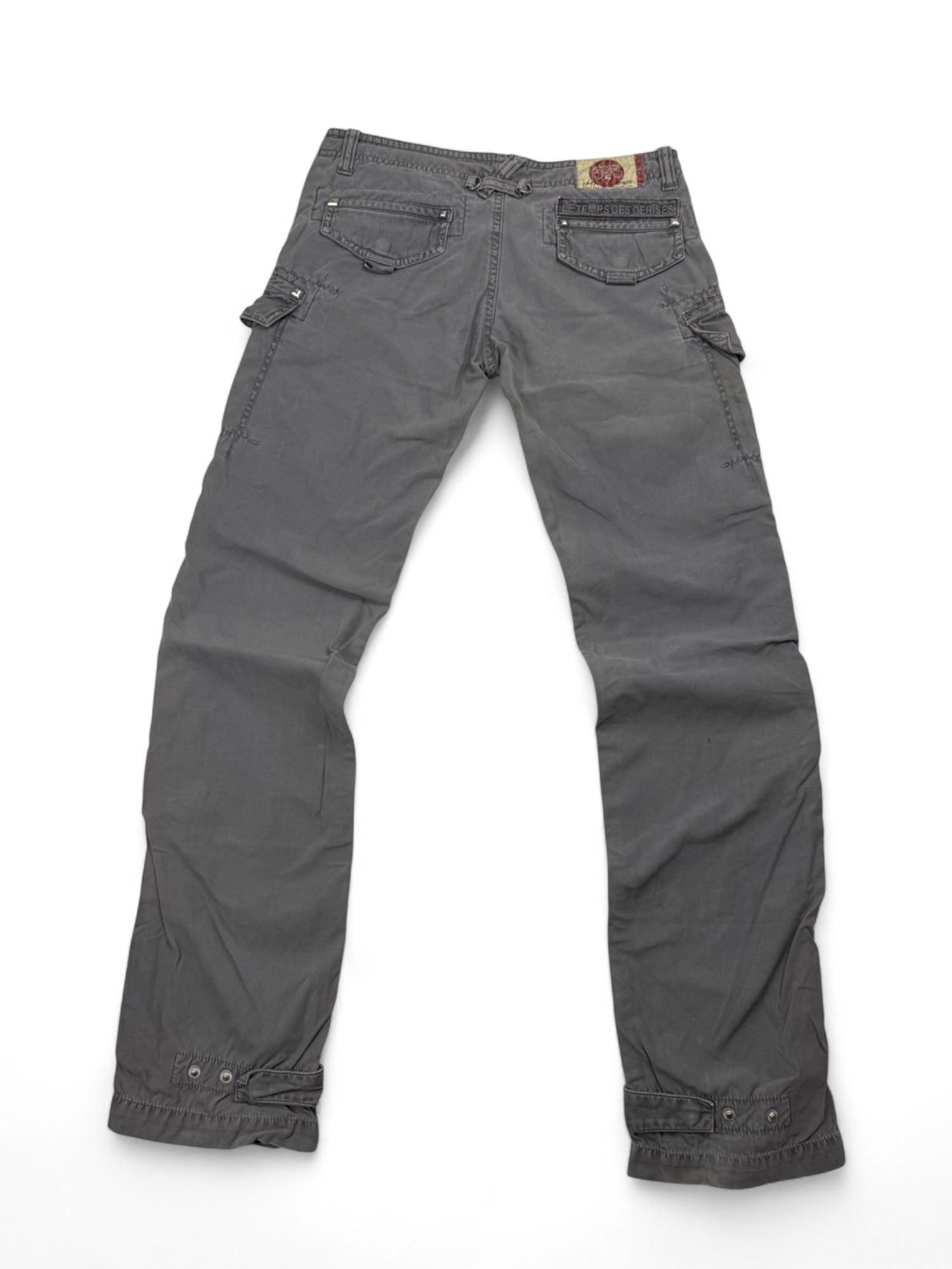 Denim grey low rise cargo pants (S)
