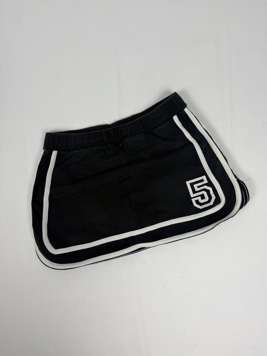 Black cotton low rise mini skort (XS)