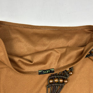 Beige fleece low rise mid skirt (S)