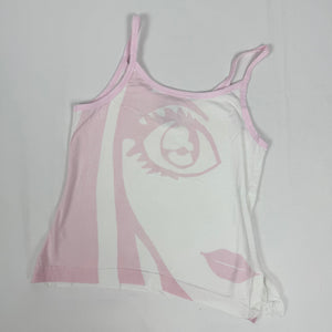 Baby pink 100%cotton graphic cami top (S/M)